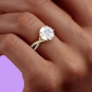 1.90 Ct Round Cut Diamond Wedding Ring IGI Certified Lab Grown 14k Yellow Gold - Picture 1 of 11