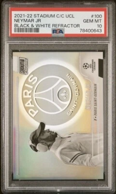 2021-22 Neymar Jr. Topps Stadium Club Chrome Black & White PSG /299 PSA 10 ⚫️⚪️ - Image 1 of 2