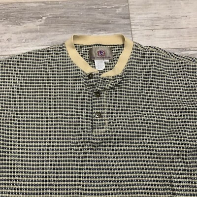 Camisa De Colección The Territory Ahead Hombre XLarge Henley Beige Azul Térmica Geométrica Foto 1 de 4