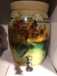 vintage Marshall Pottery 2 gallon water spouter dispenser Artist signed 1984 - Picture 1 of 9