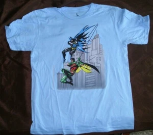 Justice League Batman Boys Short Sleeve T-shirt Blue Tee Size L New - Picture 1 of 2