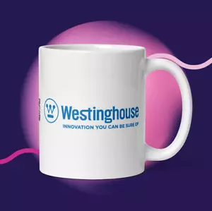 Taza de té de café blanca brillante con logotipo de Westinghouse - Imagen 1 de 4