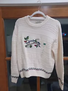 Vintage Cabela's Womens Size Small Sweater Embroidered Birds NWT Christmas Gma - Picture 1 of 6