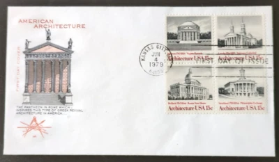 15c  American Architecture # 1779-1782 FDC 1979 House of Farnam - Image 1 of 2