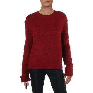 MSRP $78 Aqua Womens Ribbed Trim Long Sleeves Sweater Red M Size M REDOVERFLW - Picture 1 of 1