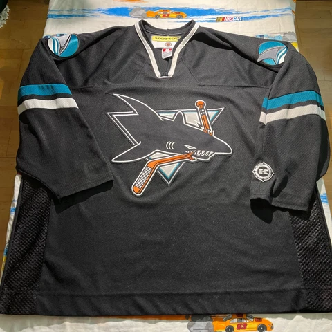 Vintage San Jose Sharks Koho Jersey Alternate Black Sweater / Size Mens 2XL XXL Cover