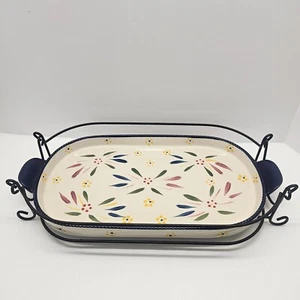 Temp-tations by Tara Multicolored Old World Casserole Dish w/Stand - Picture 1 of 9