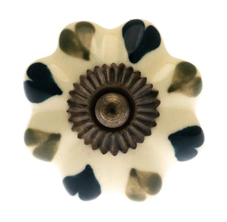 Cupboard Knobs Cabinet Drawer Handles Pulls Ceramic in Green, Yellow, Orange - Image 1 of 1