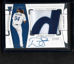 2022 NATIONAL TREASURES ANDRE JACKSON NAMEPLATE LOGO PATCH AUTOGRAPH #12/49 - Picture 1 of 2