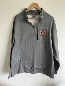 Auburn Tigers 1/4 Zip Pullover Mens 2XL XXL Gray Dri Fit Stadium Sweatshirt - Picture 1 of 3