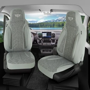 Fundas de asiento para autocaravana piloto adecuadas para Tourister V7 (gris) - Imagen 1 de 13