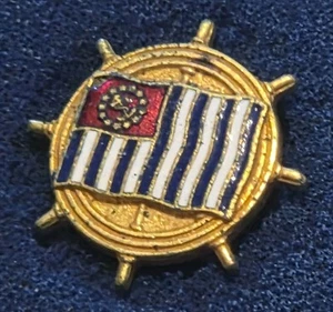 Vtg US Power Squadron Maritime Boating Boat Wheel Safety USPS Screwback Pin Tack - Picture 1 of 2