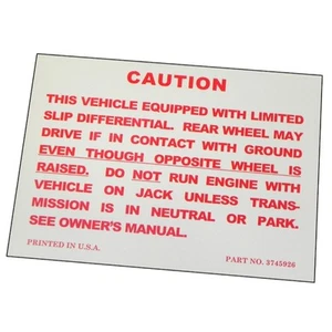 Chevrolet 1959-71 tapa maletero precaución posi calcomanía - Imagen 1 de 9
