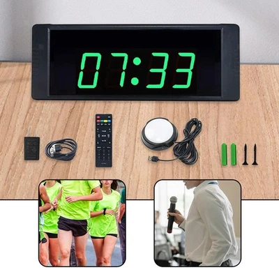 Gym Timer Uhr Fitness Digitaluhr verstellbar 12/24H Multifunktional Fitness - Bild 1 von 4