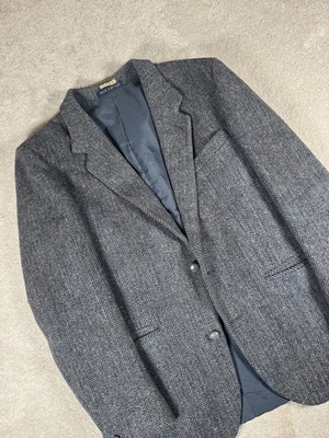 Vintage Harris Tweed Dunn & Co Herringbone Jacket Mens Scottish Wool See Measure - Image 1 of 4