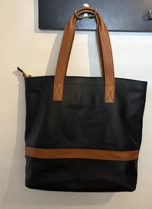 Pottery Barn Ainsley Leather Work/Travel Tote Bag Classic Minimalist RARE HTF - Picture 1 of 7