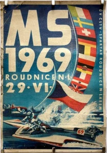 Original Vintage Poster WORLD CHAMPIONSHIP - SHIPS - POWERBOATS - SPORT - 1969 - Picture 1 of 16