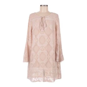 Abito tunica Floreat Anthropologie boho blush rosa testurizzato manica a campana taglia 2 - Foto 1 di 8