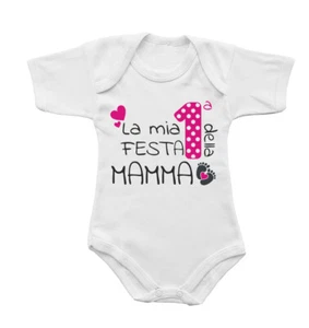 Body Per Bimba Neonato La Prima Festa Della Mamma Bambina Tutina A Mezze Maniche - Photo 1/5