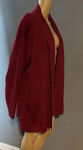 August Max Woman Plus Size 1X Red Cardigan Open Front NWT - Picture 1 of 11