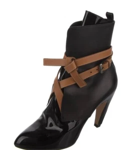 Louis Vuitton Leather/Patent Booties - Picture 1 of 5