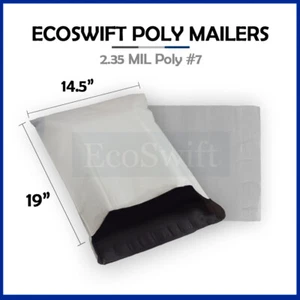1 14.5 x 18 WHITE ECOSWIFT POLY MAILERS SHIPPING ENVELOPES SELF SEALING BAGS - Picture 1 of 5