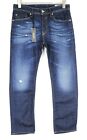 DIESEL Waykee R7NA8 Men Jeans W29/L30 Straight Distressed Blue Denim Button-Fly