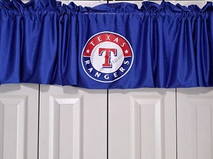 Texas Rangers MLB Valance Window Topper Curtain Blue 84x16" Genuine Merch Dorm - Picture 1 of 5