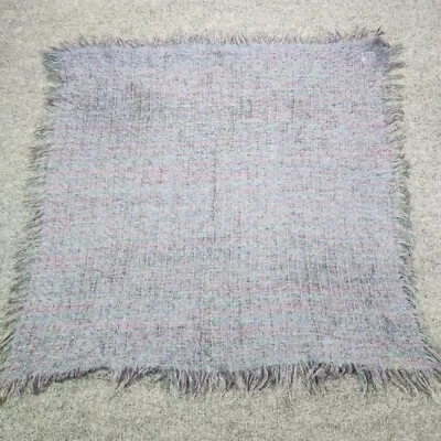 Manta para regazo de lana pura tejedores a mano AVOCA Ireland 34" X 34" + flecos Foto 1 de 4