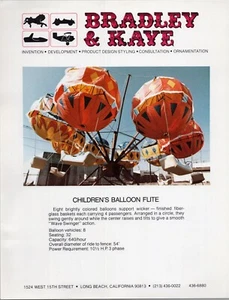 1980 Amusement Rides Fair Carnival Children's Balloon Flite Plans Ad Flyer - Picture 1 of 2