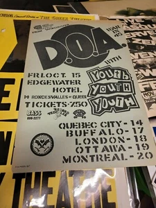 DOA YOUTH TOUTH YOUTH RARE 82 PUNK ROCK POSTER SUBHUMANS POINTED STICKS - Picture 1 of 3