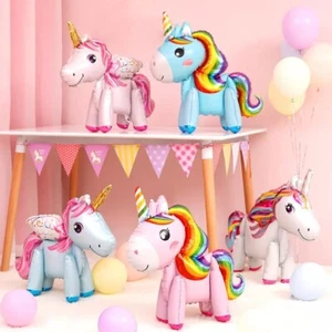 Large 3D Unicorn Standing Full Body Foil Birthday Party Girl Decoration Balloon - Picture 1 of 31