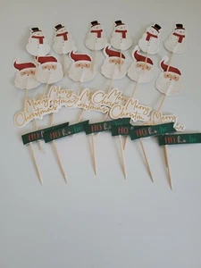 24 Cupcake Topper xmas Make It Merry - Picture 1 of 8