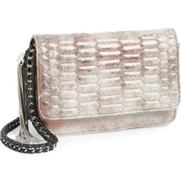 AIMEE KESTENBERG Alexis Quilted Leather Crossbody Bag Chain Tassel Metallic 🖤 - Image 1 of 4