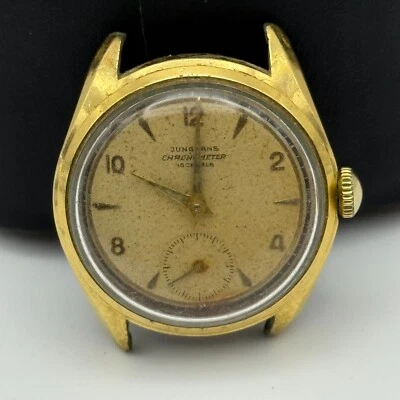 33mm Men’s Vintage Junghans J82 Chronometer Swiss Rare Gold Plated Watch PARTS - Image 1 of 4