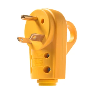 RV Heavy Duty 125V 30Amp Male Plug Replacement Yellow Grip Handle For Camper RV - Picture 1 of 7