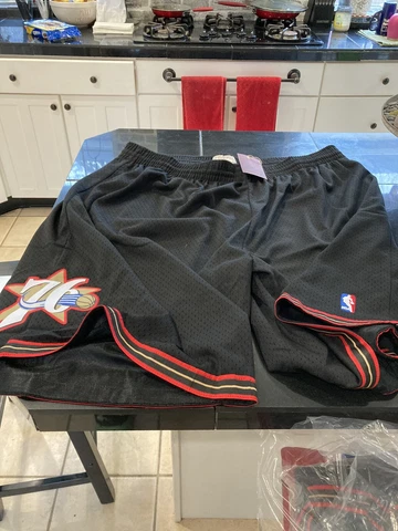 MENS Philadelphia 76ers HWC 00 Mitchell & Ness Authentic Shorts 5XL 5XLB NWT Cover