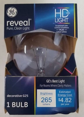 GE 40 Watt Crystal Clear Globe Light Bulbs (G25, Medium Base) - Image 1 of 3