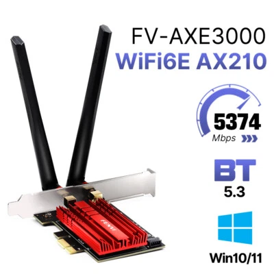 Scheda di rete FV-AXE3000 PCIE WiFi 6E Tri-band WiFi Intel AX210NGW BT 5.3 - Immagine 1 di 4