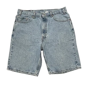 Pantaloncini jeans vintage uomo Levis 505 blu etichetta 38 vestibilità 36 pantaloncini rossi tab med Y2K anni 90 - Foto 1 di 7