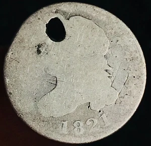 1821 Capped Bust Dime 10C Ungraded Large Date Cull Silver US Type Coin CC25594 - Picture 1 of 4
