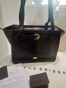 The Bridge Damen Lederhandtasche schwarz-gold - Bild 1 von 9