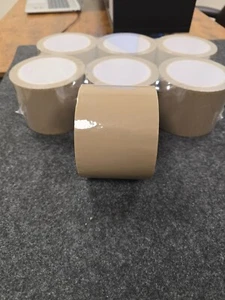 BROWN PARCEL PACKING TAPE EXTRA WIDE HEAVY DUTY 75MM x 66M 3'' 1 box of 24 - Picture 1 of 9