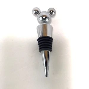 Disney Mickey Mouse Ears Silver Stainless Steel Wine Bottle Stopper - Bild 1 von 6