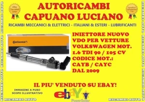 INIETTORE NUOVO VDO A2C9626040080 PER VOLKSWAGEN MOT. 1.6 TDI 90 - 105 CV - Foto 1 di 5