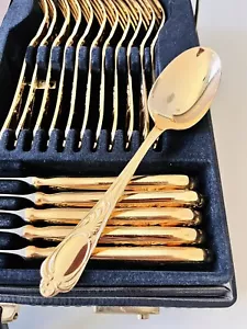 Vintage seltenes Solingen 24K vergoldet Besteck 70 Teile Besteckkasten Set - Bild 1 von 18
