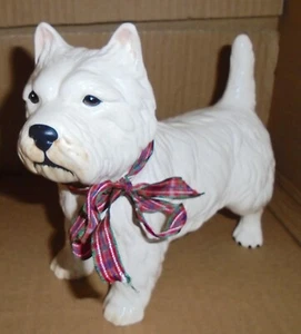 VINTAGE KRONE HERZOG PORZELLAN KERAMIK WESTHIGHLAND TERRIER "WESTIE HUND SKULPTUR - Bild 1 von 15