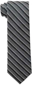 CALVIN KLEIN MEN'S FLANNEL SATIN STRIPE SLIM TIE ONE SIZE BLACK - Picture 1 of 4