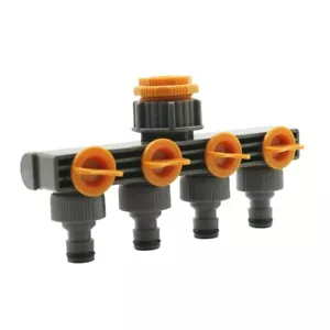 Garden Hose Splitter Connector Irrigation Adapter 4-way Water Homebrew Faucet - Picture 1 of 12