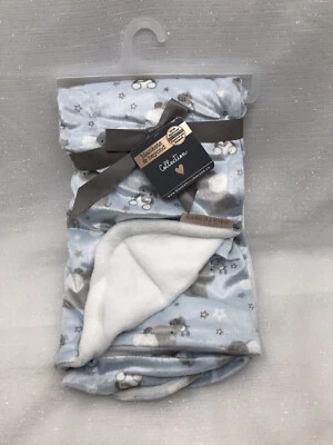 Blankets and Beyond Boys Baby Blanket Blue Gray Elephants New Baby Gift Lovey - Image 1 of 4